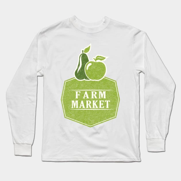 Farm Market Long Sleeve T-Shirt by SWON Design